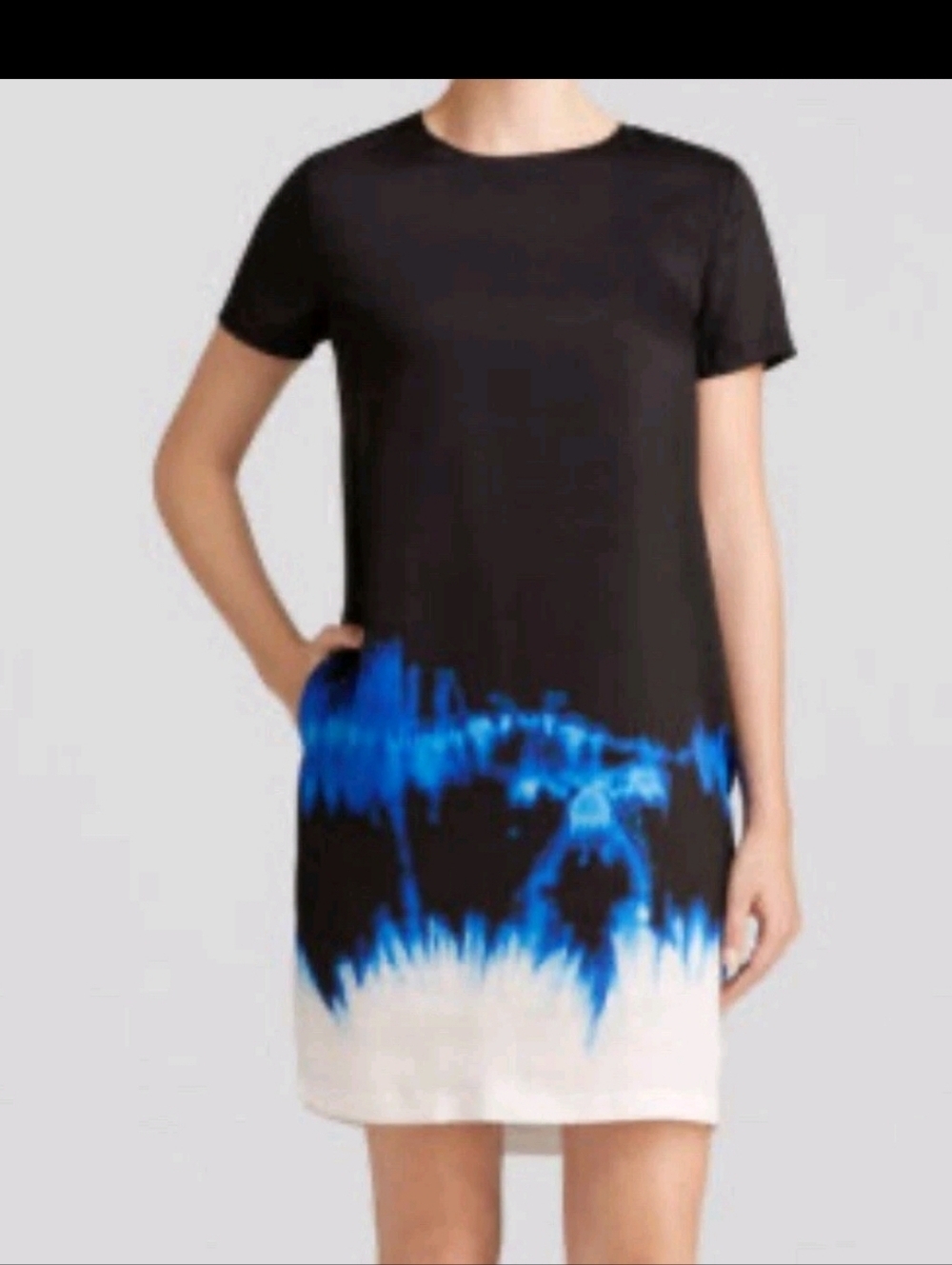 Vince Black Blue White Tie-Dye Mini Dress Size 10